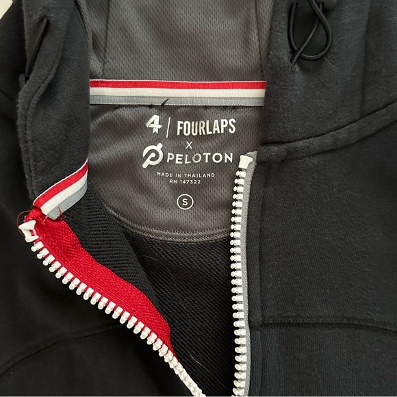 Four Laps x Peloton Men’s Full Zip Black Rush Hoodie Sweatshirt Size Small - Picture 5 of 9